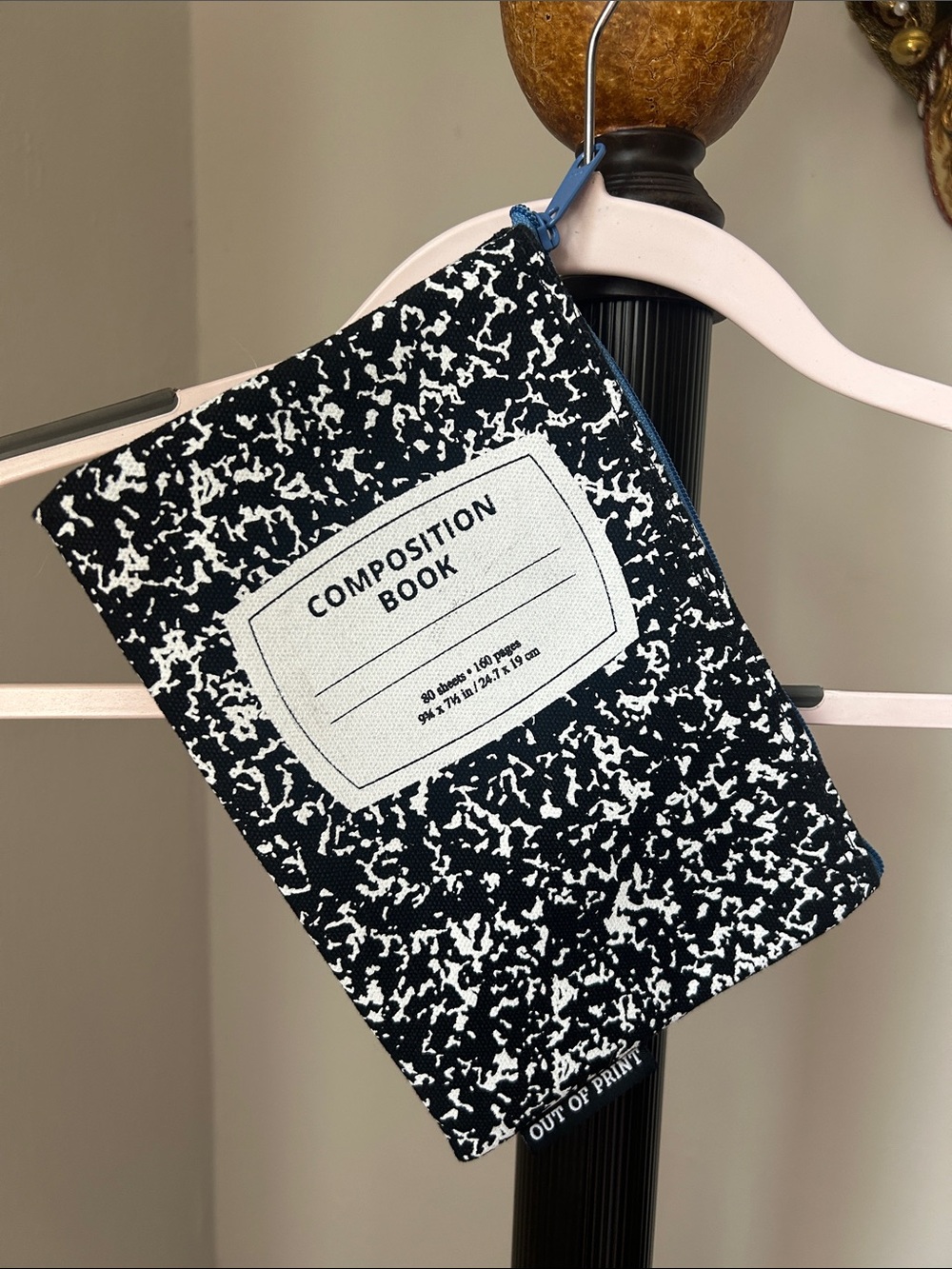 Out of Print Black and White Composition Book Cosmetic Pouch